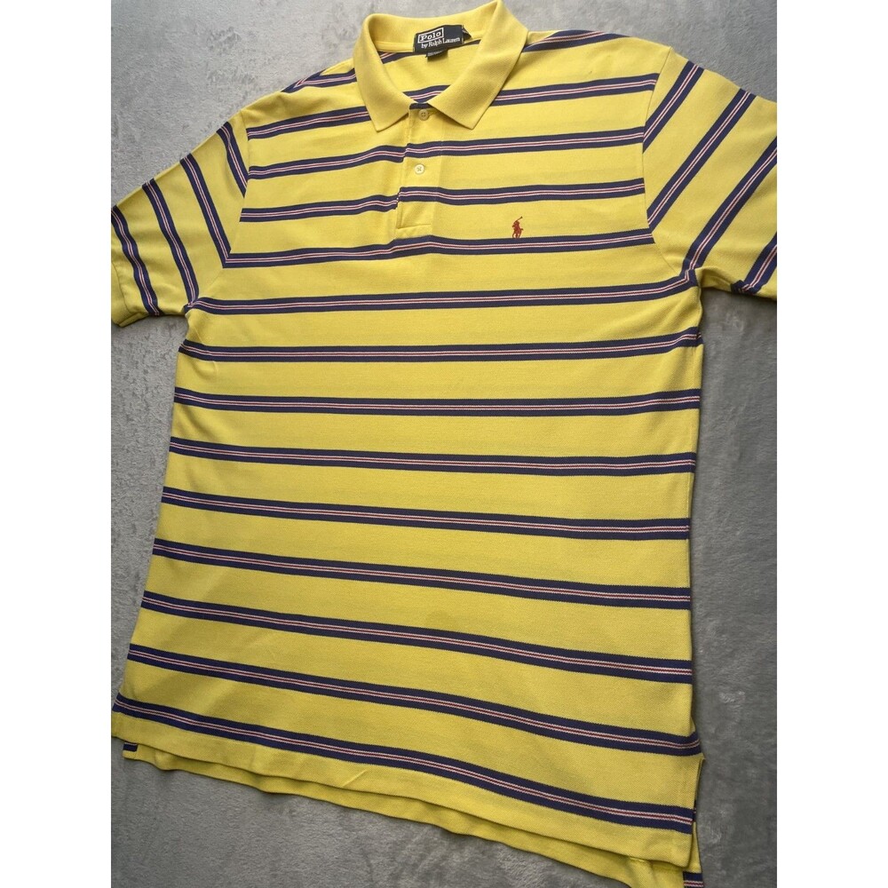 Ralph Lauren Polo Large Yellow And Blue Striped Polo